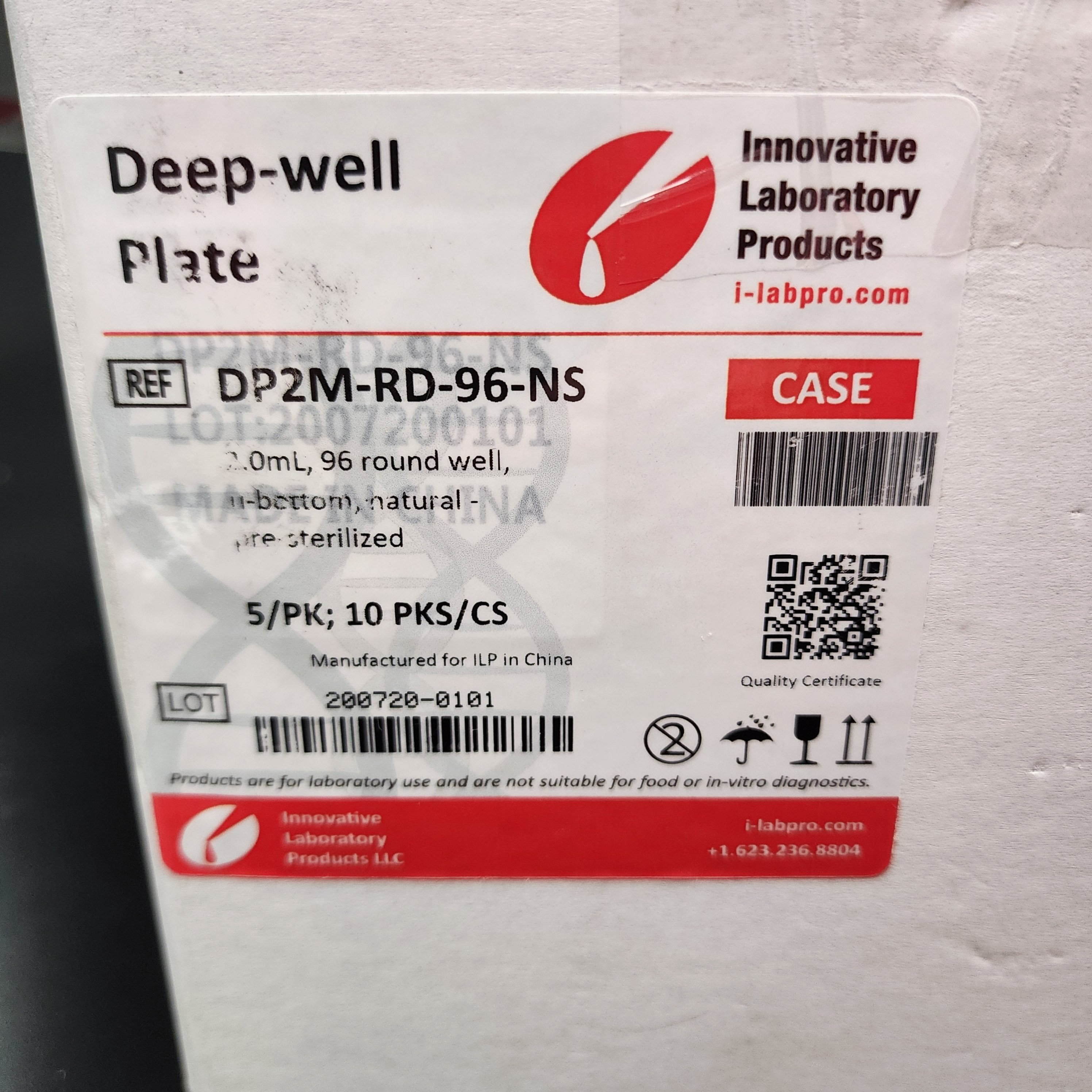 Ilab Natural 2.0ml Deep 96 Round Well U-Bottom Plate Sterile Dp2m-Rd-96-Ns🐈 - Picture 1 of 3