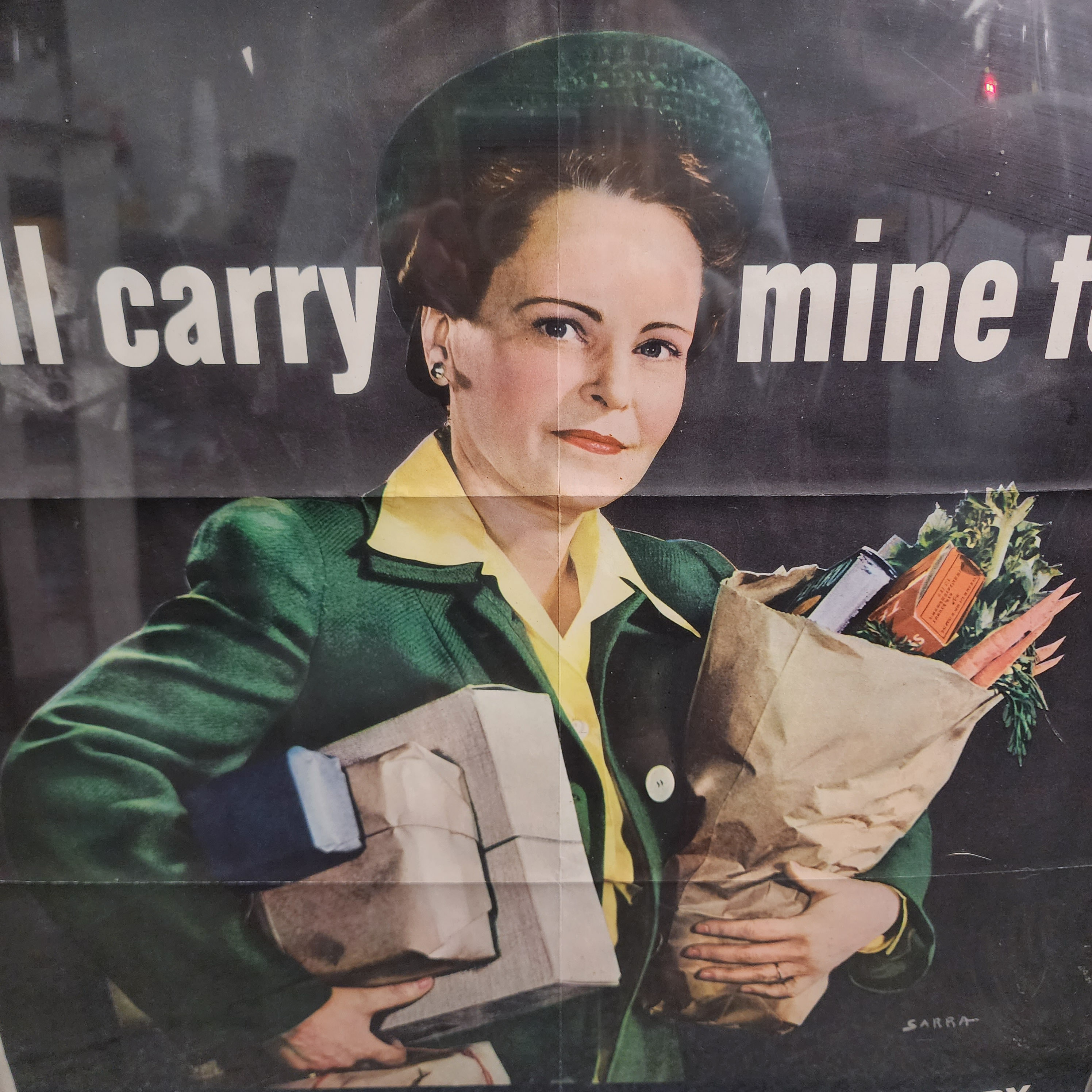 Original WW2 Poster - I'll Carry Mine Too! Framed 28x40 Vintage Military Art 🪖 - Picture 4 of 8